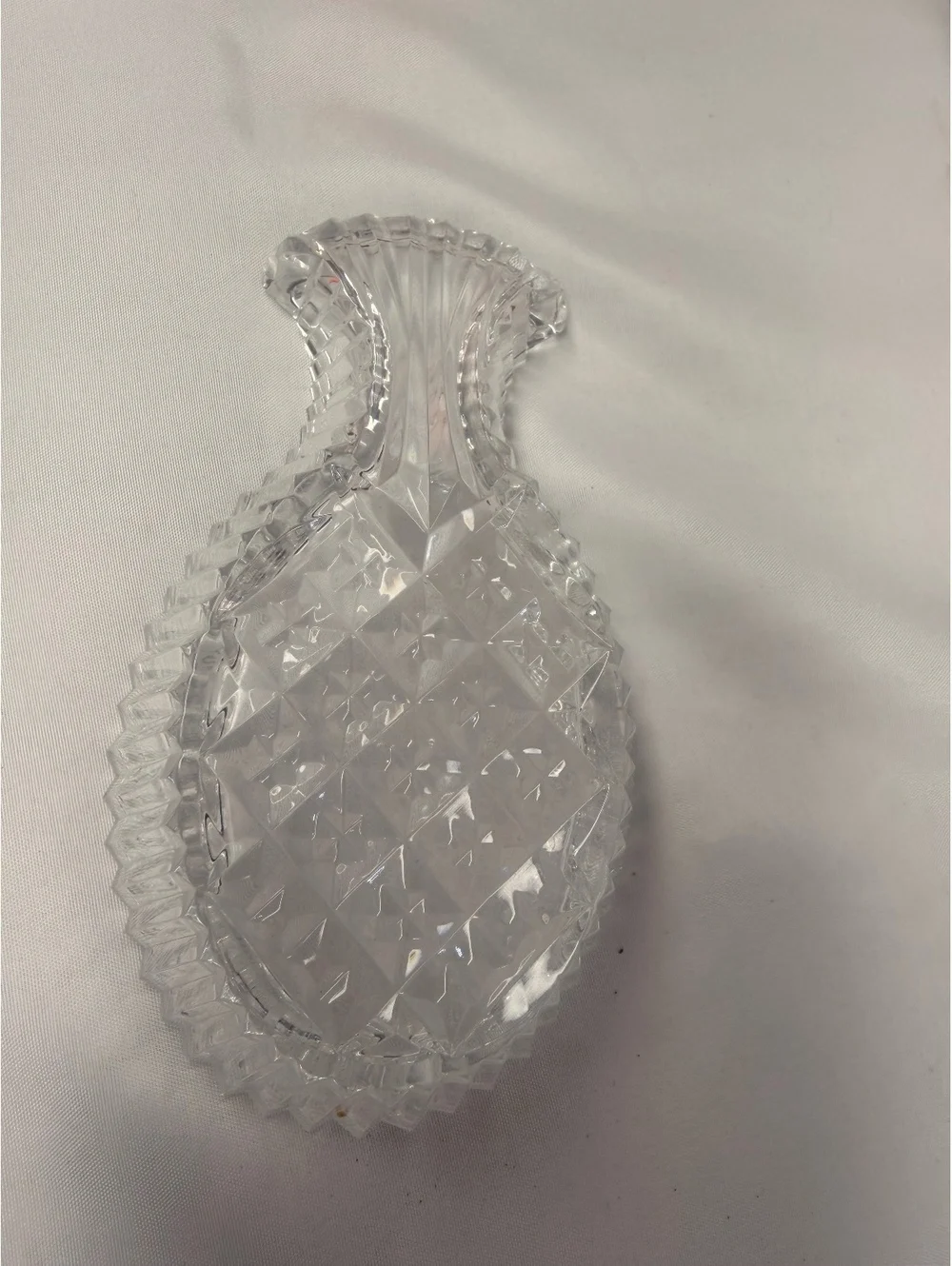 Vintage Anchor Hocking Clear Glass Pineapple Spoon Rest Pressed Glass Kitchen